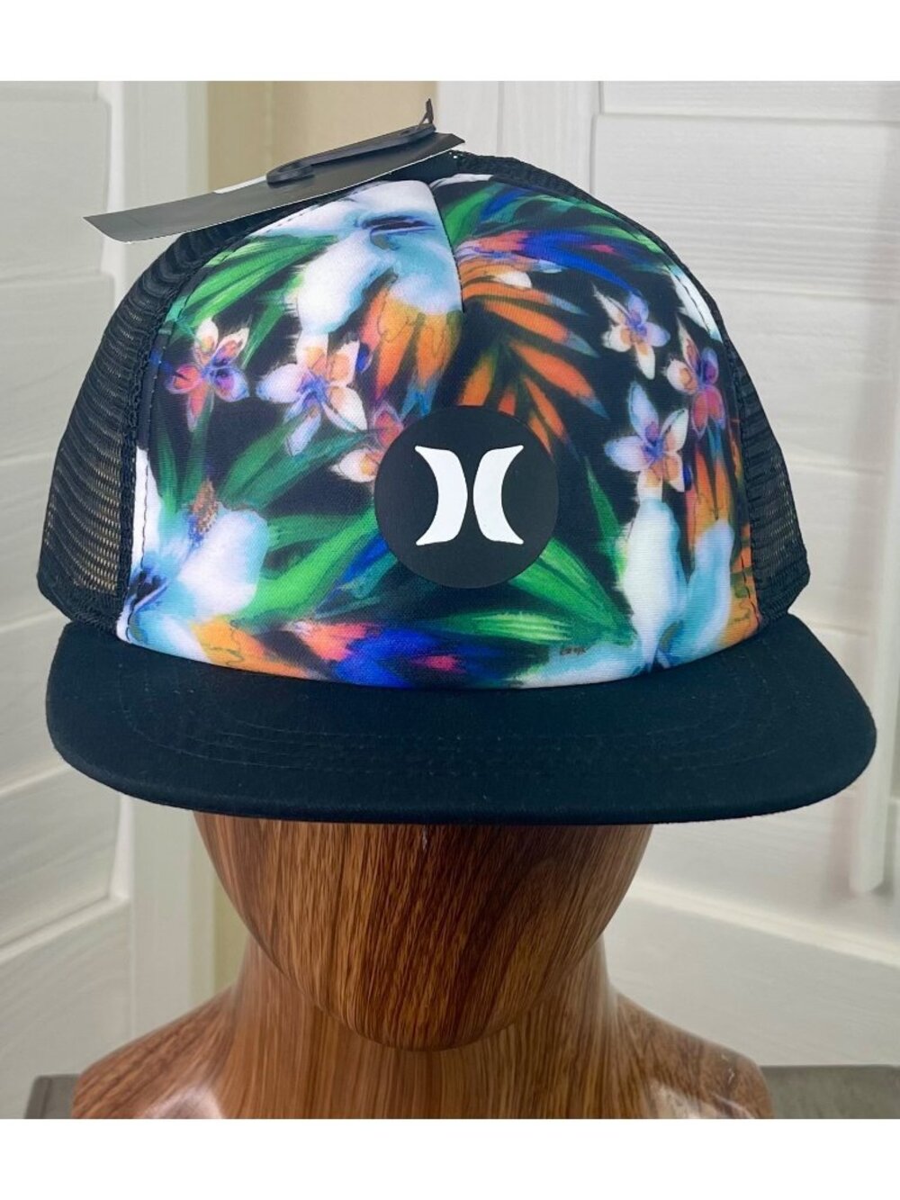 Hurley Floral/Black Balboa Trucker Snapback Hat w/Mesh Back & Adjustable Strap